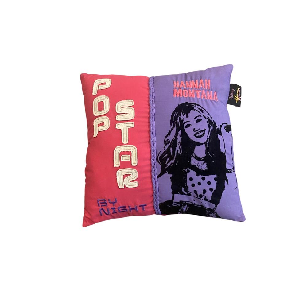 Hannah Montana Throw Pillow 12"‎ Square Miley Cyrus Pink/Purple 2010
